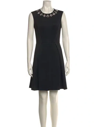 Pre-owned Ted Baker Crew Neck Mini Dress In Black