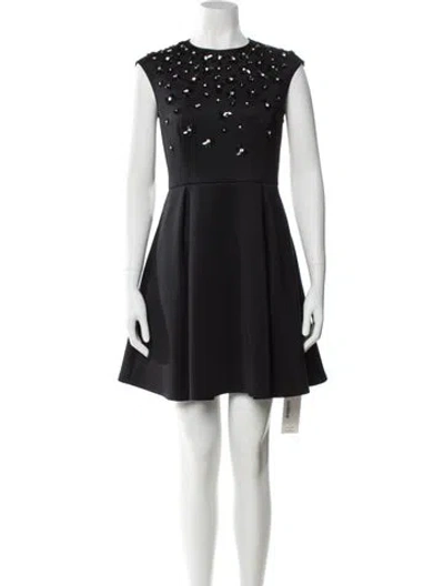 Pre-owned Ted Baker Crew Neck Mini Dress In Black