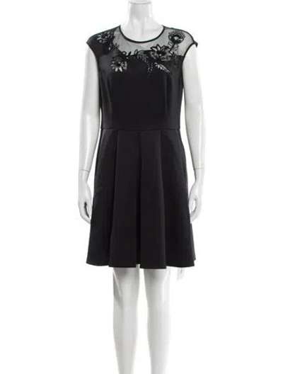 Pre-owned Ted Baker Crew Neck Mini Dress In Black