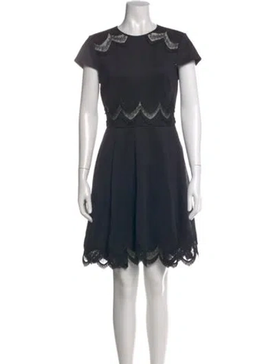 Pre-owned Ted Baker Crew Neck Mini Dress In Black