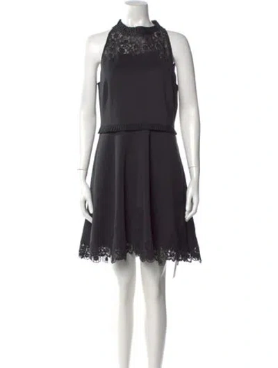 Pre-owned Ted Baker Crew Neck Mini Dress In Black