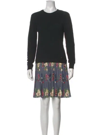 Pre-owned Ted Baker Crew Neck Mini Dress In Black