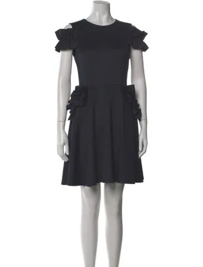 Pre-owned Ted Baker Crew Neck Mini Dress In Black