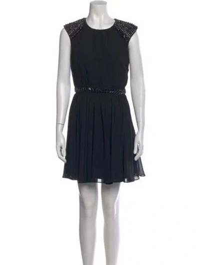 Pre-owned Ted Baker Crew Neck Mini Dress In Black