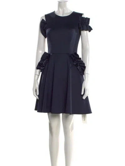 Pre-owned Ted Baker Crew Neck Mini Dress In Black