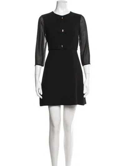 Pre-owned Ted Baker Crew Neck Mini Dress In Black