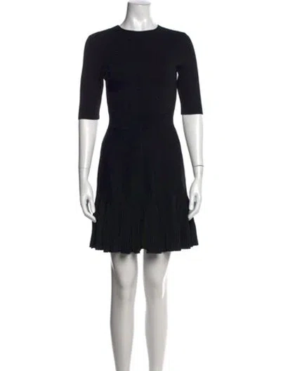 Pre-owned Ted Baker Crew Neck Mini Dress In Black