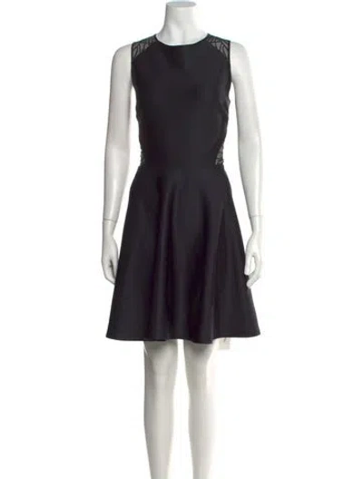 Pre-owned Ted Baker Crew Neck Mini Dress In Black