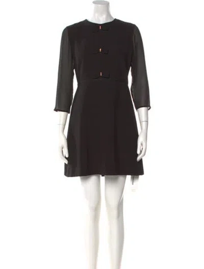 Pre-owned Ted Baker Crew Neck Mini Dress In Black
