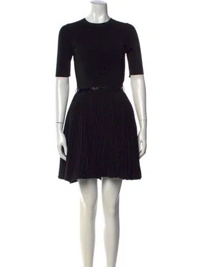 Pre-owned Ted Baker Crew Neck Mini Dress In Black