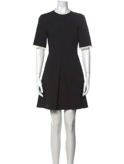 Pre-owned Ted Baker Crew Neck Mini Dress In Black