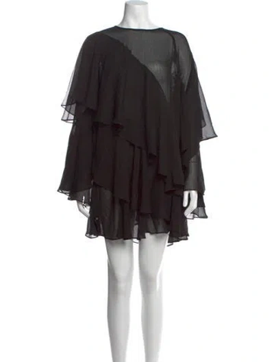 Pre-owned Ted Baker Crew Neck Mini Dress In Black
