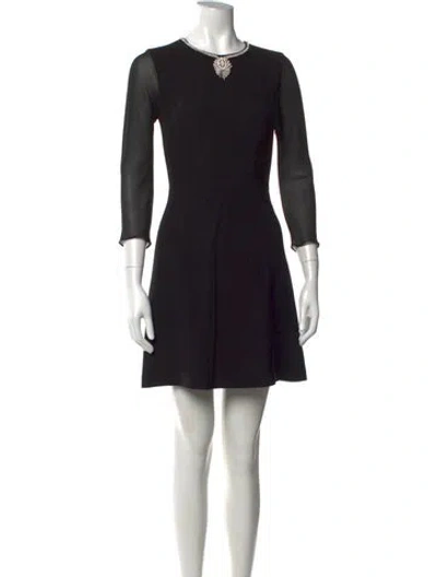 Pre-owned Ted Baker Crew Neck Mini Dress In Black