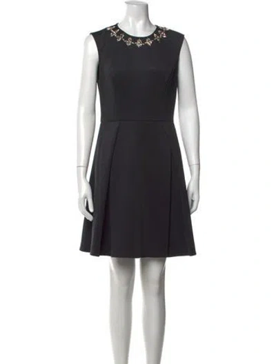 Pre-owned Ted Baker Crew Neck Mini Dress In Black