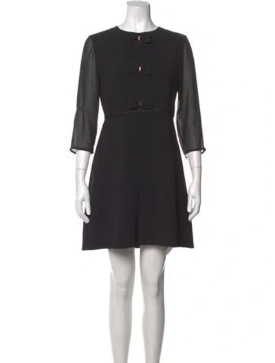 Pre-owned Ted Baker Crew Neck Mini Dress In Black