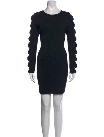 Pre-owned Ted Baker Crew Neck Mini Dress In Black
