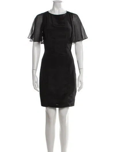 Pre-owned Ted Baker Crew Neck Mini Dress In Black