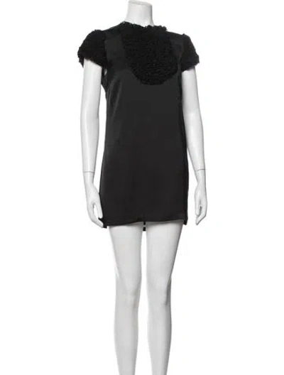 Pre-owned Ted Baker Crew Neck Mini Dress In Black