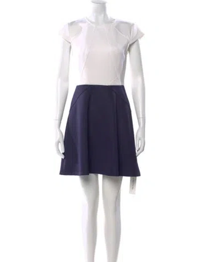 Pre-owned Ted Baker Crew Neck Mini Dress In Blue