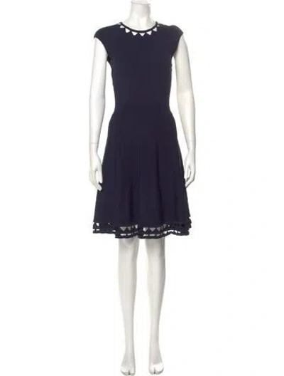 Pre-owned Ted Baker Crew Neck Mini Dress In Blue