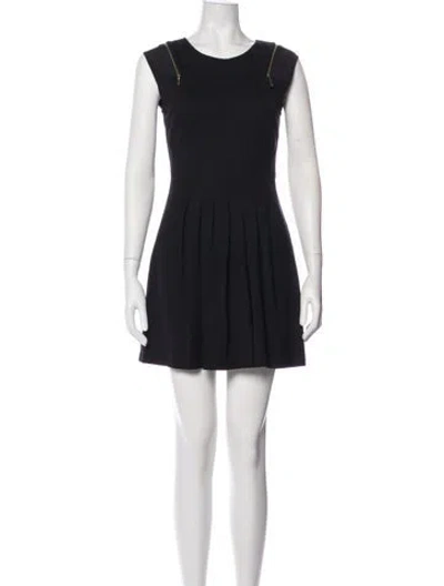 Pre-owned Ted Baker Crew Neck Mini Dress In Blue