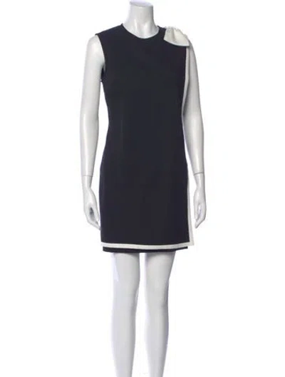 Pre-owned Ted Baker Crew Neck Mini Dress In Blue