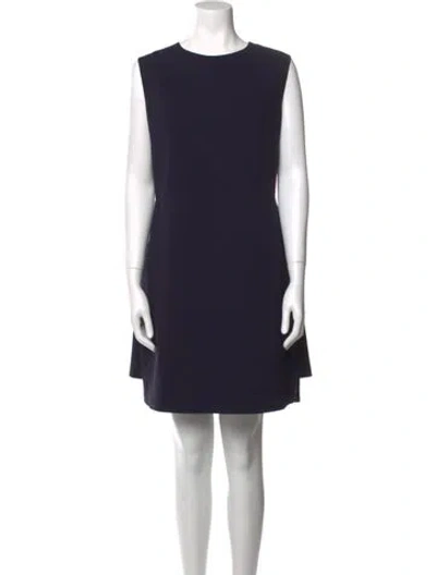 Pre-owned Ted Baker Crew Neck Mini Dress In Blue