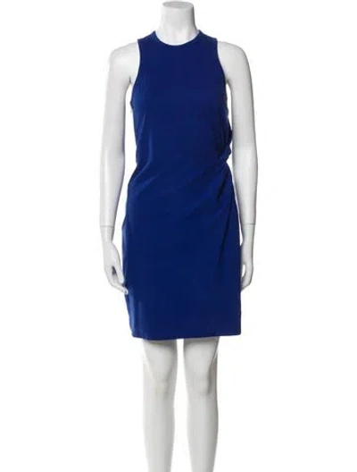 Pre-owned Ted Baker Crew Neck Mini Dress In Blue