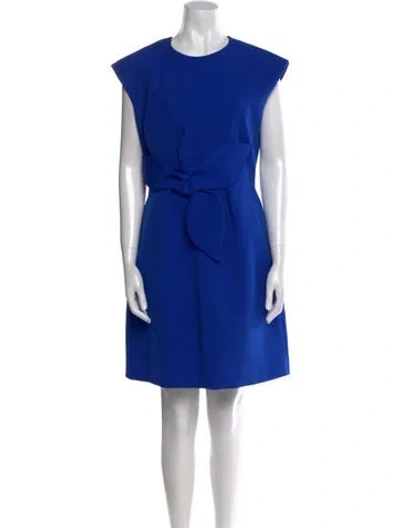 Pre-owned Ted Baker Crew Neck Mini Dress In Blue