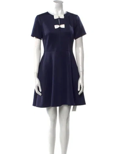 Pre-owned Ted Baker Crew Neck Mini Dress In Blue