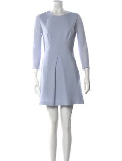 Pre-owned Ted Baker Crew Neck Mini Dress In Blue