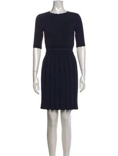 Pre-owned Ted Baker Crew Neck Mini Dress In Blue