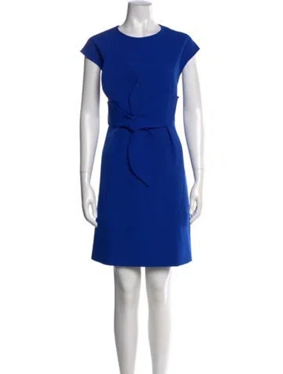 Pre-owned Ted Baker Crew Neck Mini Dress In Blue