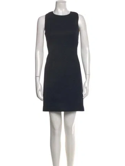 Pre-owned Ted Baker Crew Neck Mini Dress In Blue