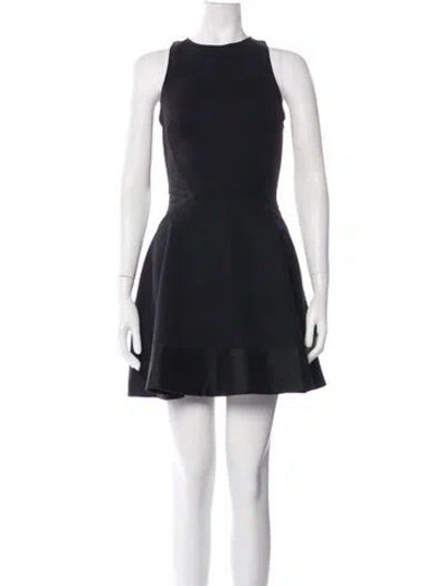 Pre-owned Ted Baker Crew Neck Mini Dress In Blue