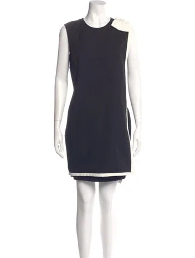Pre-owned Ted Baker Crew Neck Mini Dress In Blue