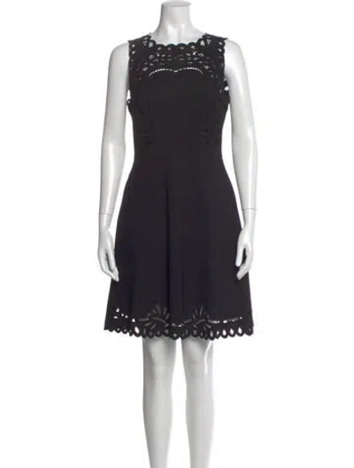 Pre-owned Ted Baker Crew Neck Mini Dress In Blue