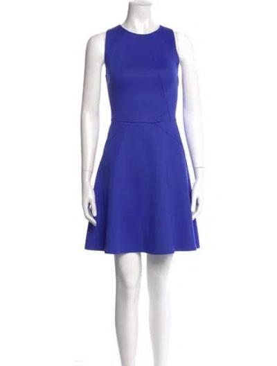 Pre-owned Ted Baker Crew Neck Mini Dress In Blue