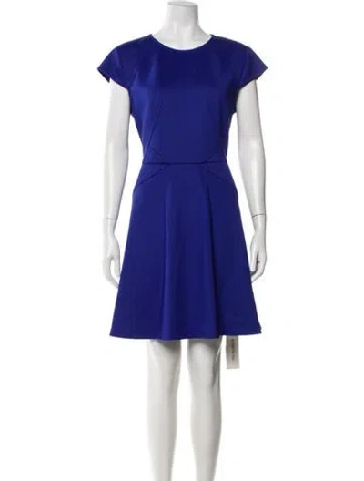 Pre-owned Ted Baker Crew Neck Mini Dress In Blue
