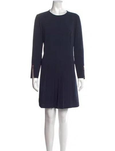 Pre-owned Ted Baker Crew Neck Mini Dress In Blue