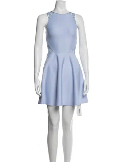 Pre-owned Ted Baker Crew Neck Mini Dress In Blue