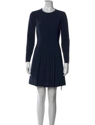 Pre-owned Ted Baker Crew Neck Mini Dress In Blue