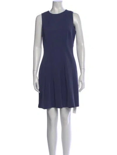 Pre-owned Ted Baker Crew Neck Mini Dress In Blue