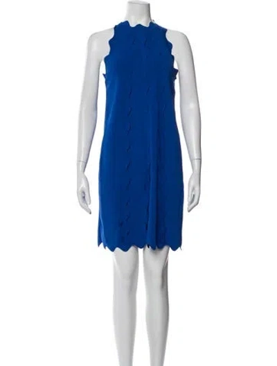 Pre-owned Ted Baker Crew Neck Mini Dress In Blue