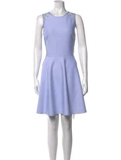 Pre-owned Ted Baker Crew Neck Mini Dress In Blue