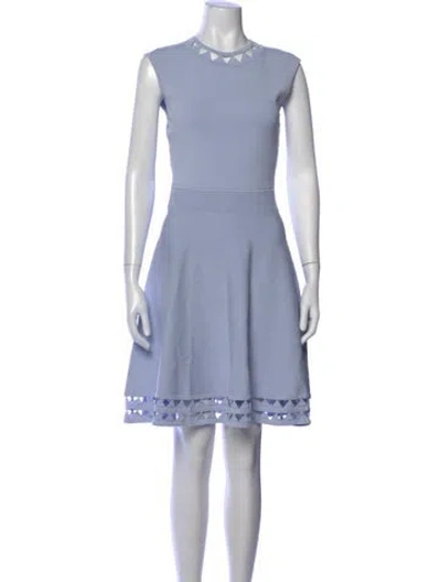 Pre-owned Ted Baker Crew Neck Mini Dress In Blue