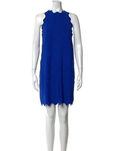 Pre-owned Ted Baker Crew Neck Mini Dress In Blue