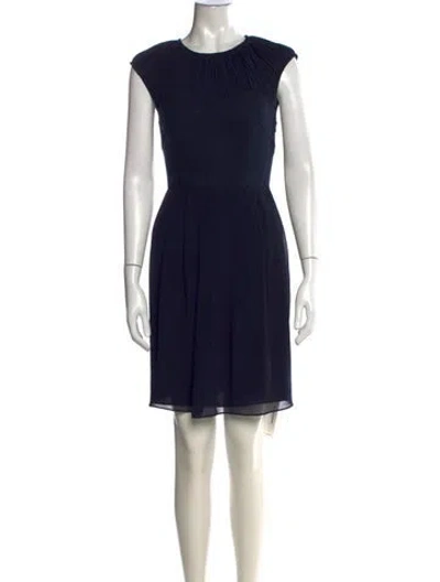 Pre-owned Ted Baker Crew Neck Mini Dress In Blue
