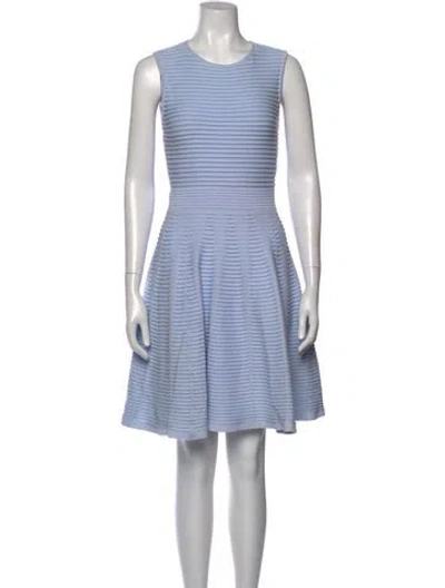 Pre-owned Ted Baker Crew Neck Mini Dress In Blue