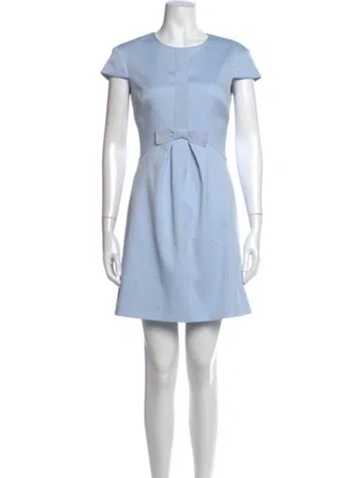 Pre-owned Ted Baker Crew Neck Mini Dress In Blue